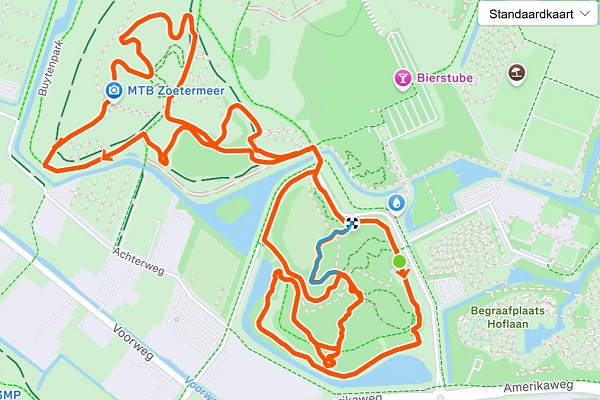 Kaart MTB Kinderroute Zoetermeer