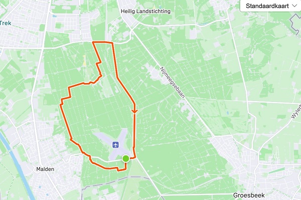 Kaart MTB route Malden